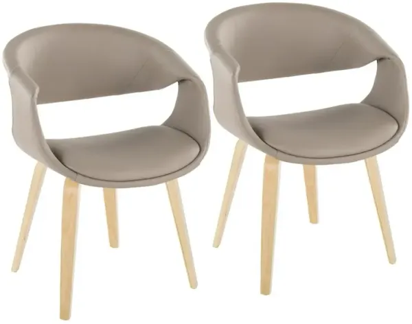 LumiSource Curvo Upholstered Chair - Set of 2