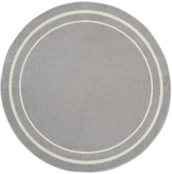 Nourison Essentials NRE02 Gray/Ivory 6' x Round Rug