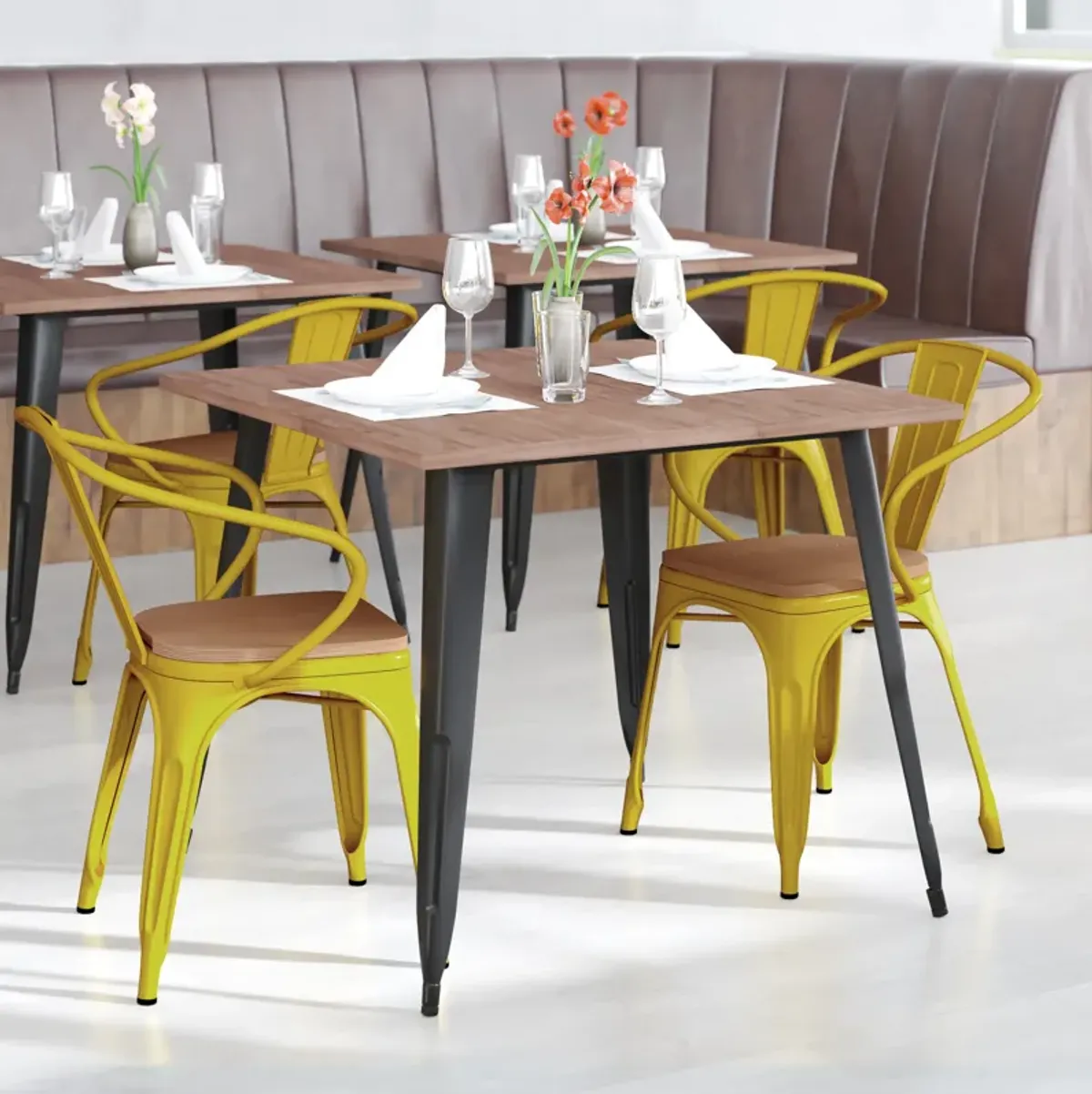 Metal Colorful Restaurant Chairs