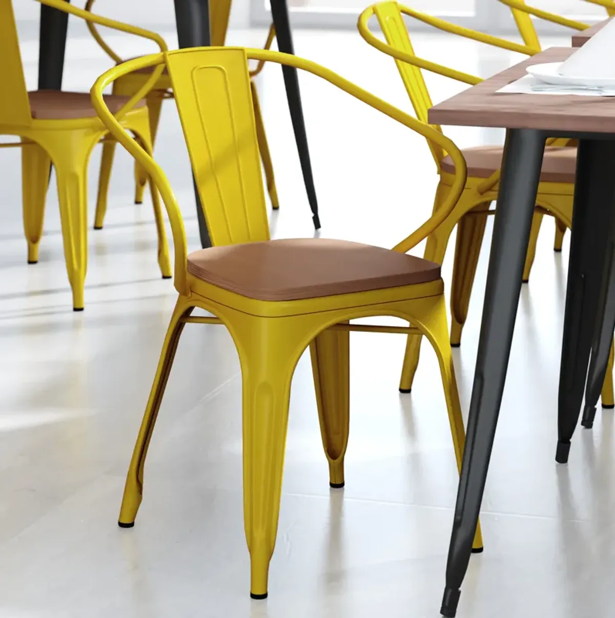 Metal Colorful Restaurant Chairs