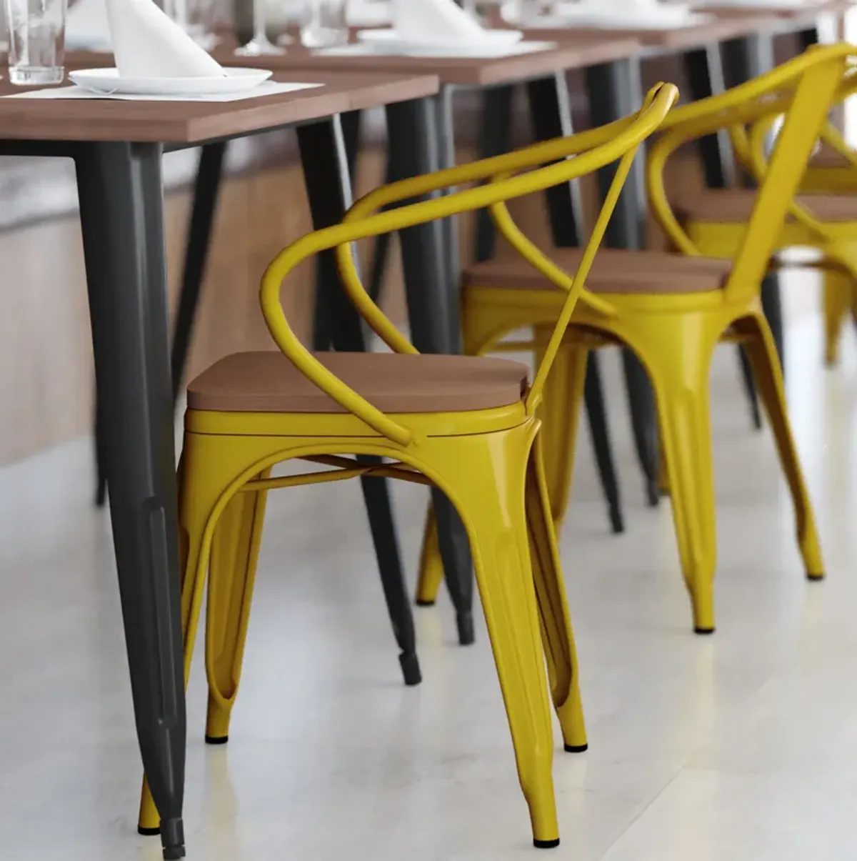 Metal Colorful Restaurant Chairs