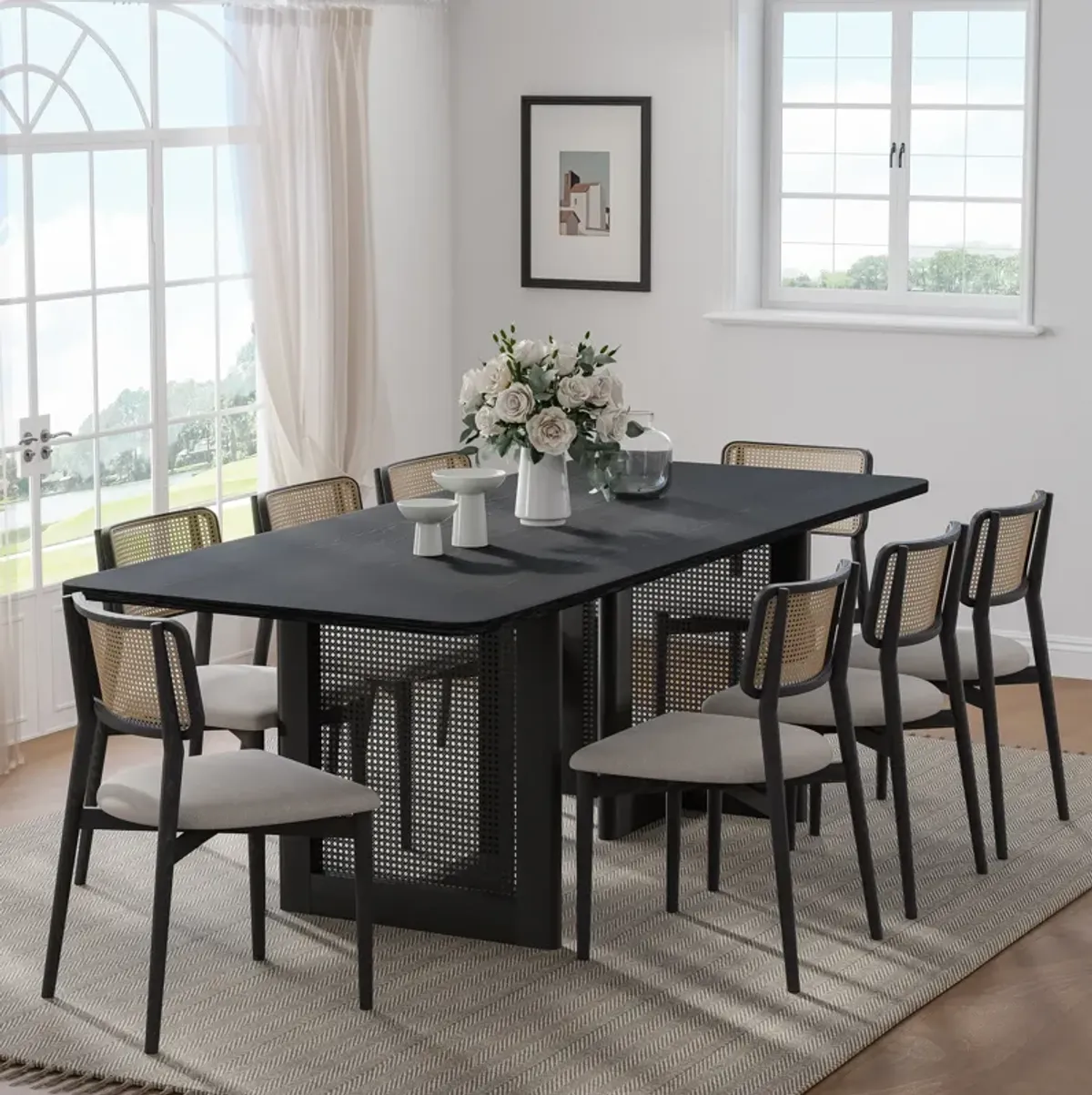 79 Cinna Natural Oak Wood Rectangle Dining Table (Seats 8)