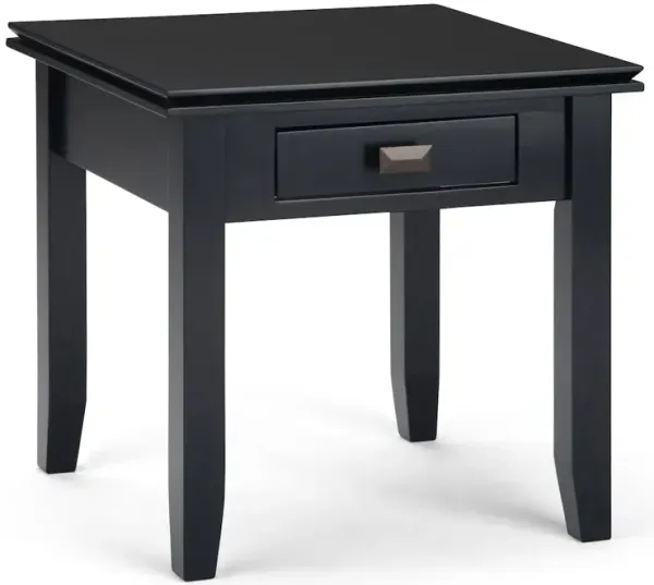 Simpli Home Artisan Solid Wood End Table In Black