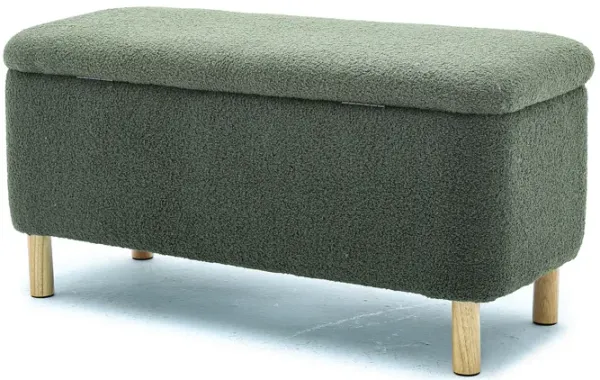 Streamdale Basics Upholstered Storage Ottoman And Entryway Bench Green