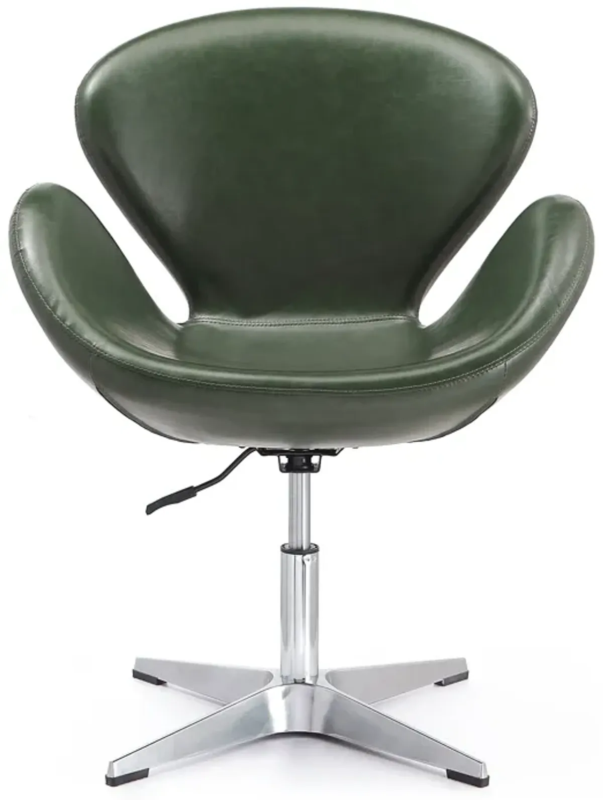 Raspberry Swivel Accent Chair in Dark Green