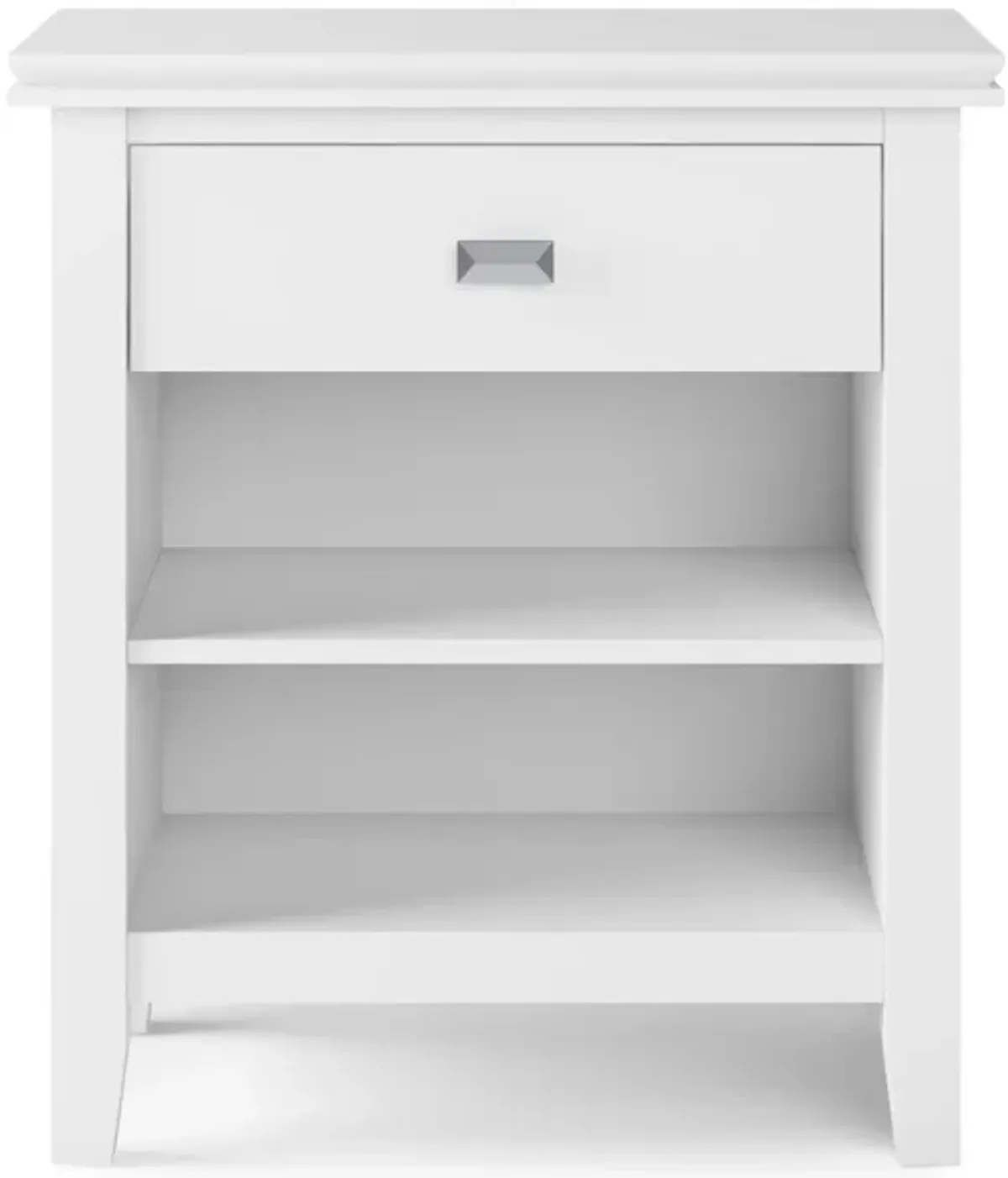 Artisan SOLID WOOD 24 inch Wide Transitional Bedside Nightstand Table in White