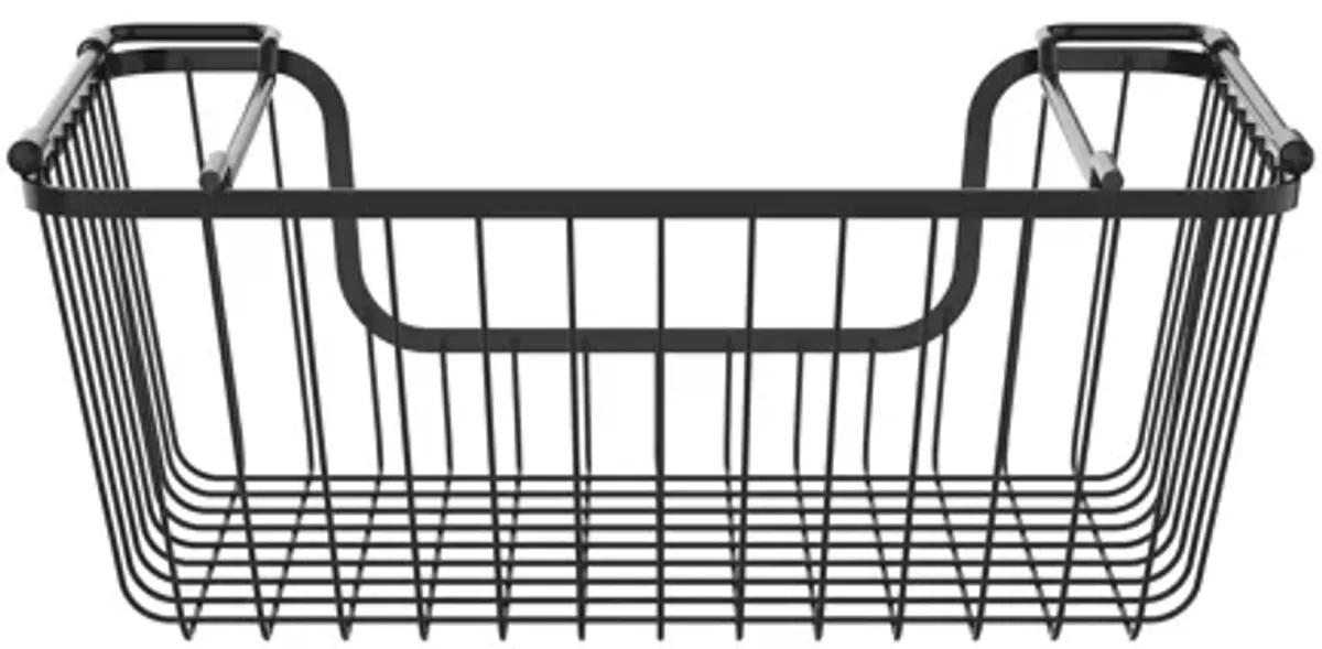 Oceanstar Stackable Metal Wire Storage Basket Set for Pantry, Countertop, Kitchen or Bathroom � Black, Set of 2