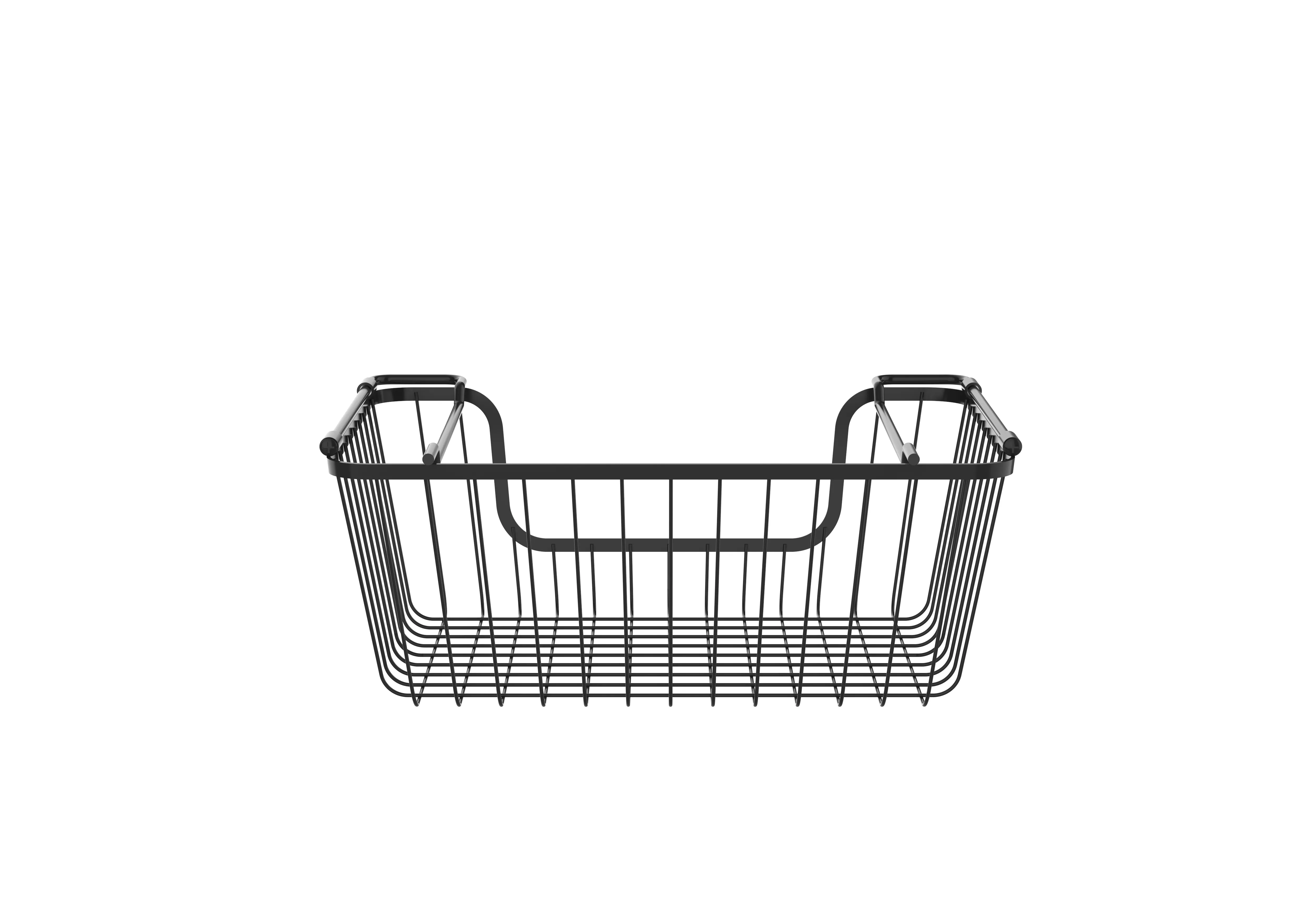 Oceanstar Stackable Metal Wire Storage Basket Set for Pantry, Countertop, Kitchen or Bathroom � Black, Set of 2