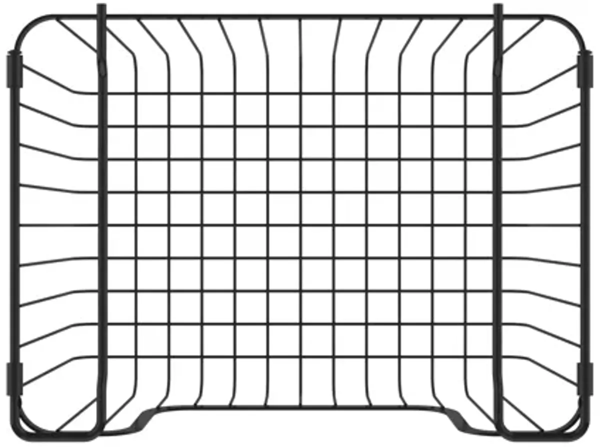 Oceanstar Stackable Metal Wire Storage Basket Set for Pantry, Countertop, Kitchen or Bathroom � Black, Set of 2