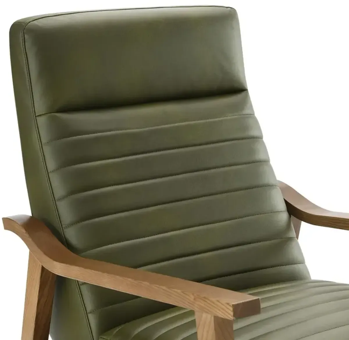 Comfort Pointe Arthur Wood Arm Push Back Recliner - Fern Green