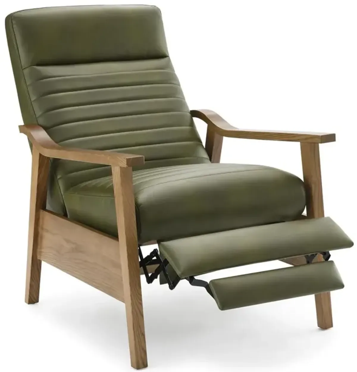 Comfort Pointe Arthur Wood Arm Push Back Recliner - Fern Green