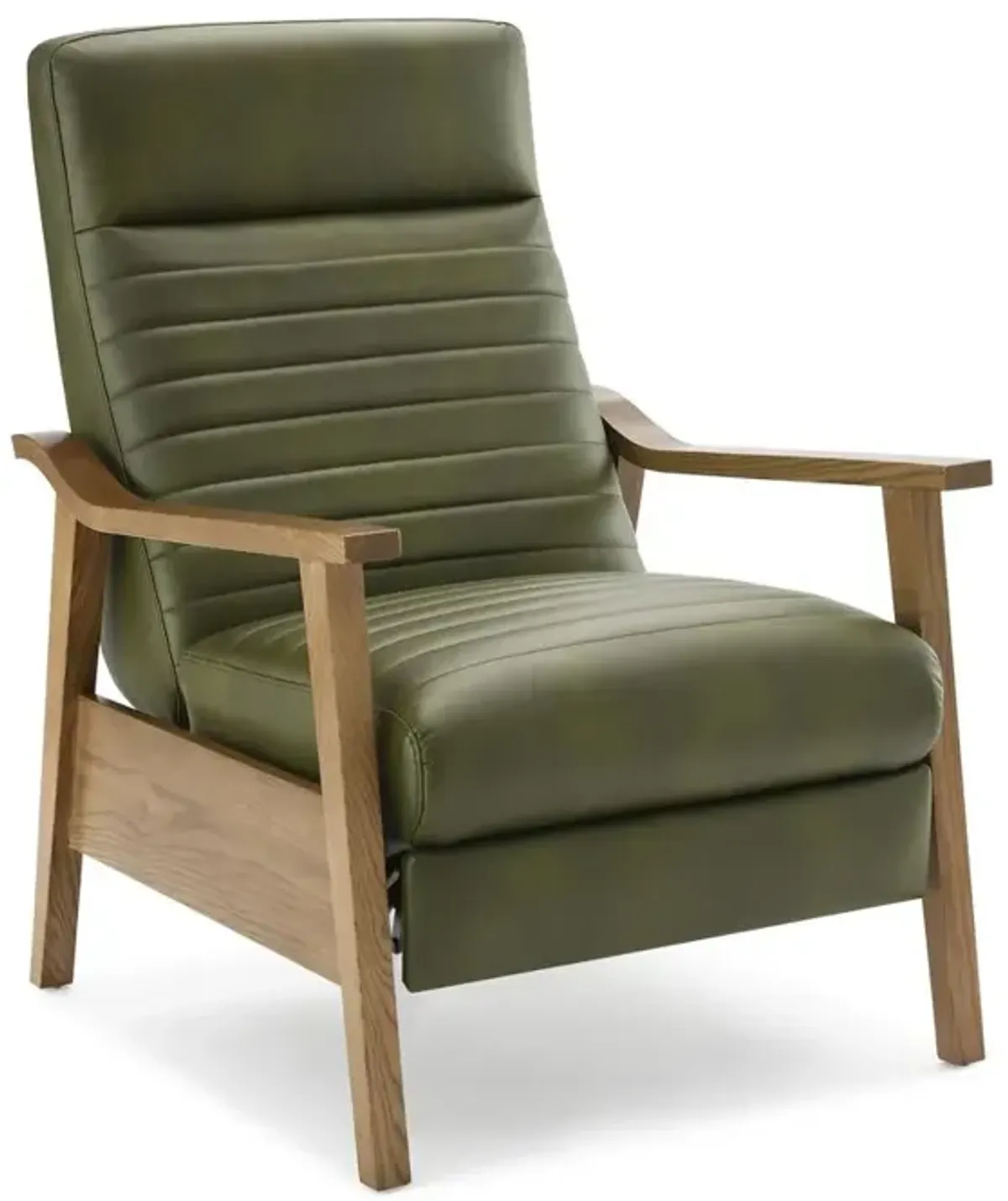 Comfort Pointe Arthur Wood Arm Push Back Recliner - Fern Green