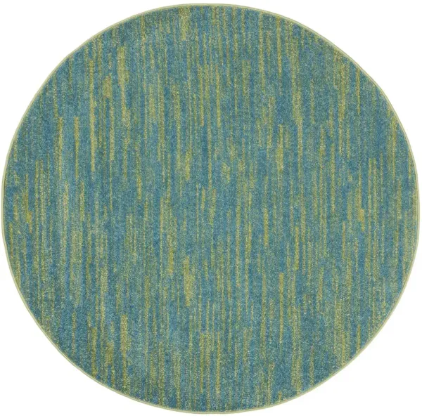 Nourison Essentials NRE01 Blue/Green 4' x Round Rug