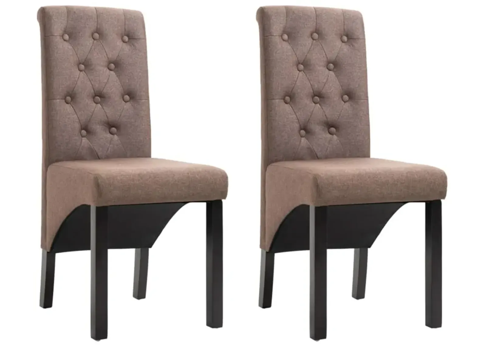 vidaXL Dining Chairs 2 pcs Brown Fabric