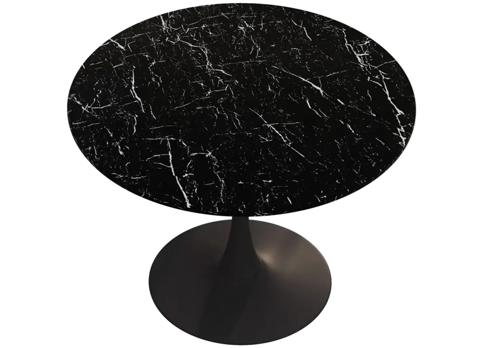 42.12" Modern Round Dining Table with Marble Top & Metal Base