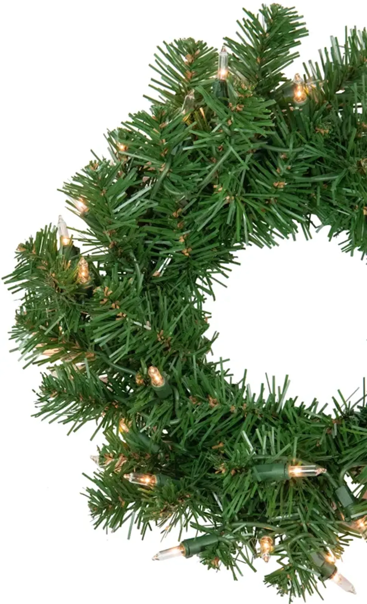 Pre-Lit Deluxe Dorchester Pine Artificial Christmas Wreath  10-Inch  Clear Lights