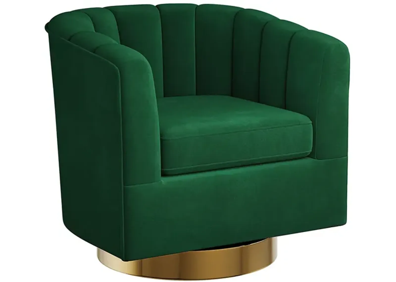 BELLEZE Swivel Accent Chair, Wide Modern Upholstered Armchair 360 Degree Swivel Comfy Single Sofa Side Chair for Living Room Bedroom Office - Zoe (Green)