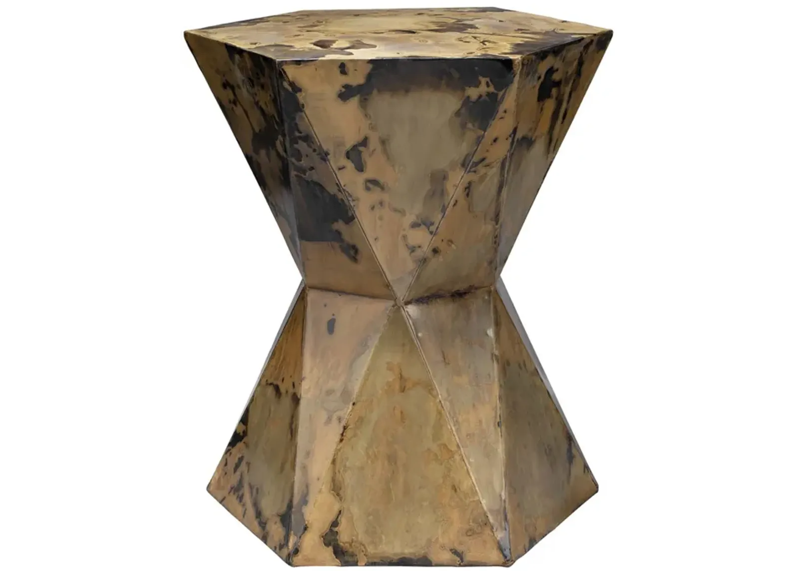 Crown Side Table, Acid Wash Metal