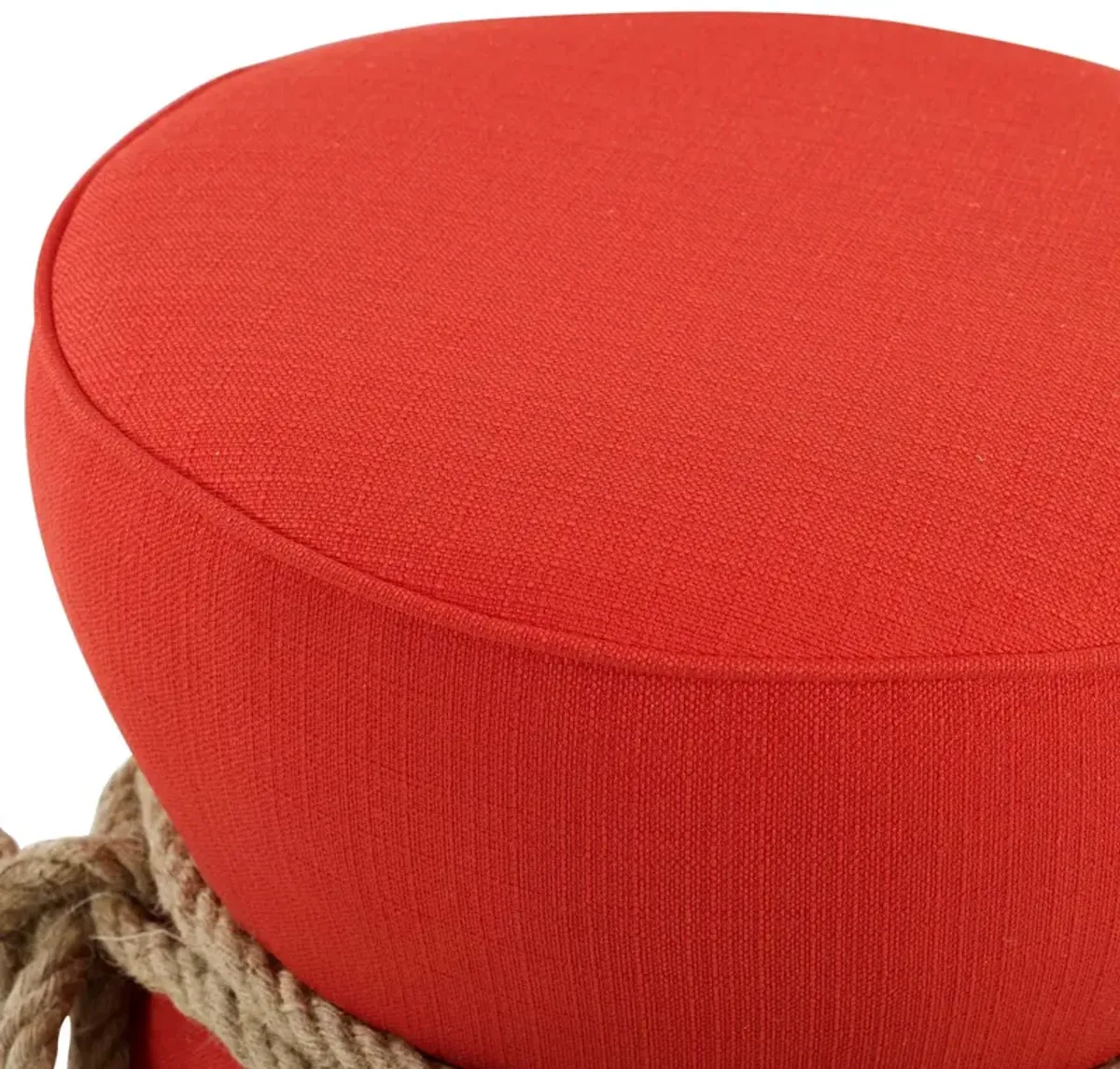 Beat Nautical Rope Upholstered Fabric Ottoman