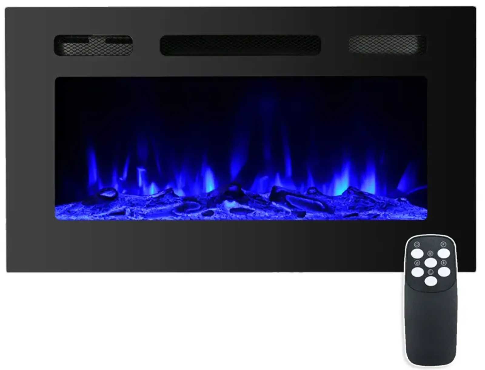 MONDAWE 30" Recessed Wall-Mounted Electric Fireplace 5000 BTU Heater with Remote Control