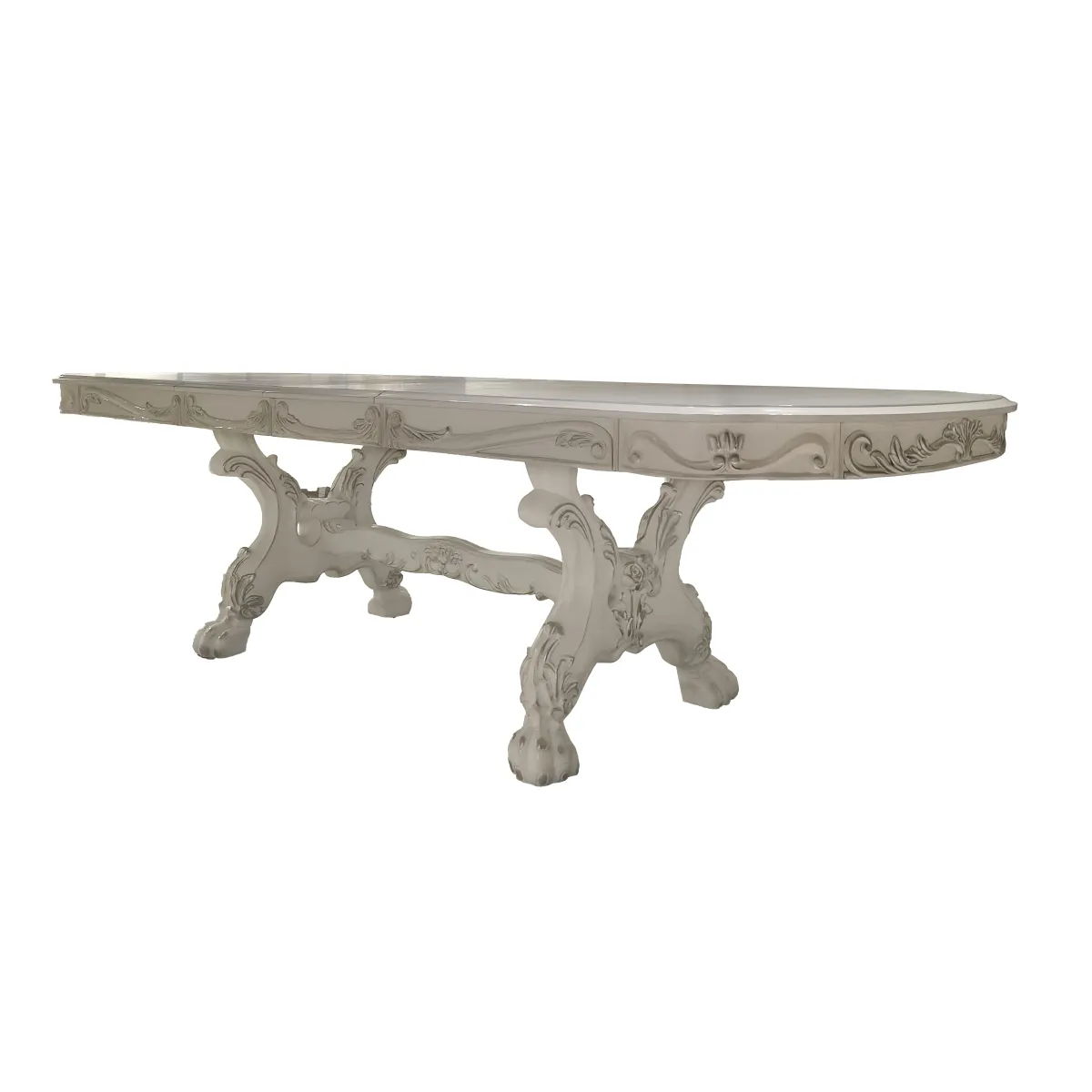 Dresden Dining Table (136") in Bone White Finish DN