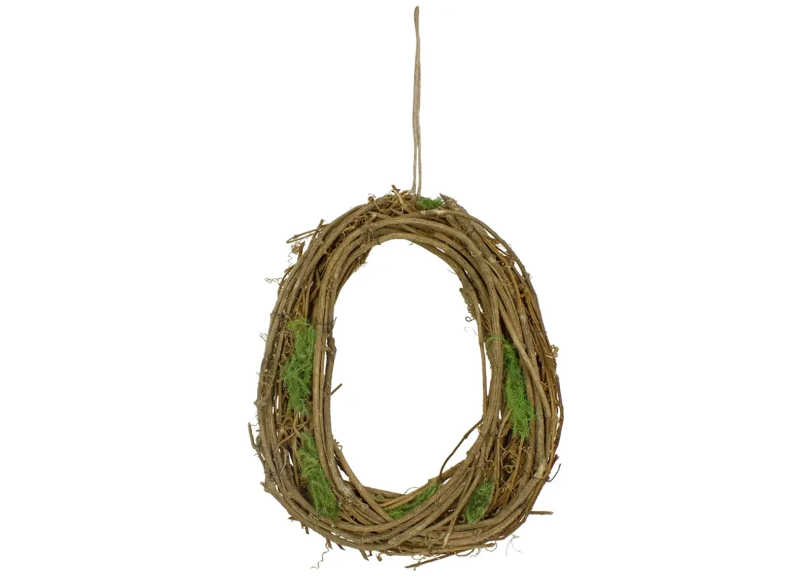 Natural Grapevine and Twig Spring Wreath with Moss -11.5"