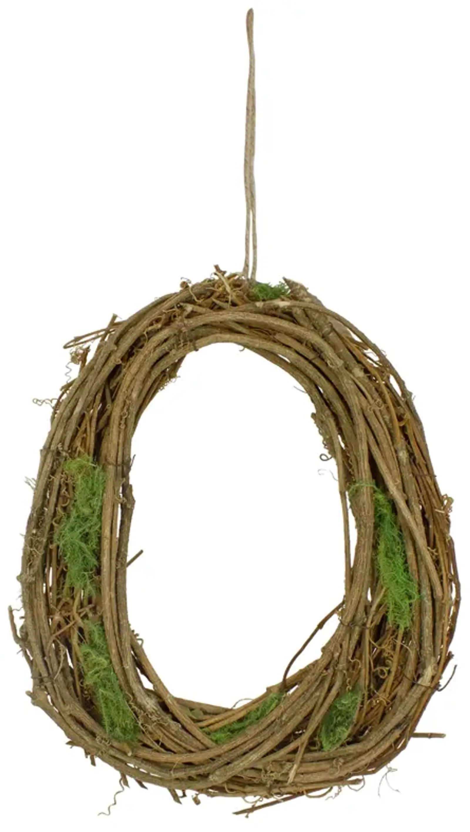 Natural Grapevine and Twig Spring Wreath with Moss -11.5"