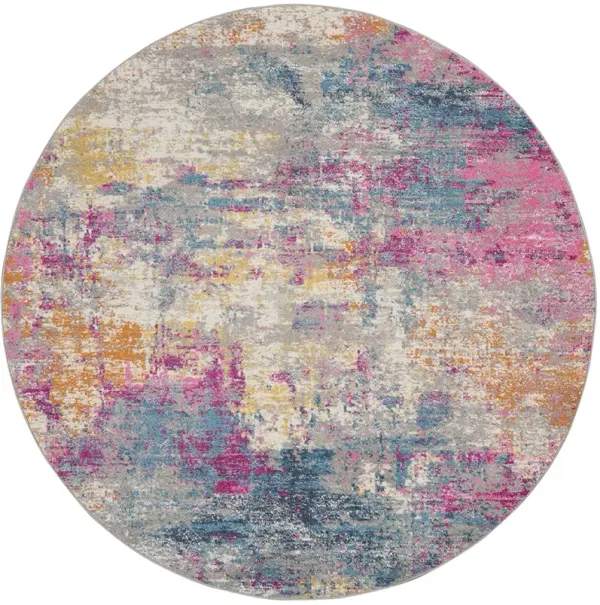 Passion PSN36 Ivory/Multicolor 8' x Round Rug