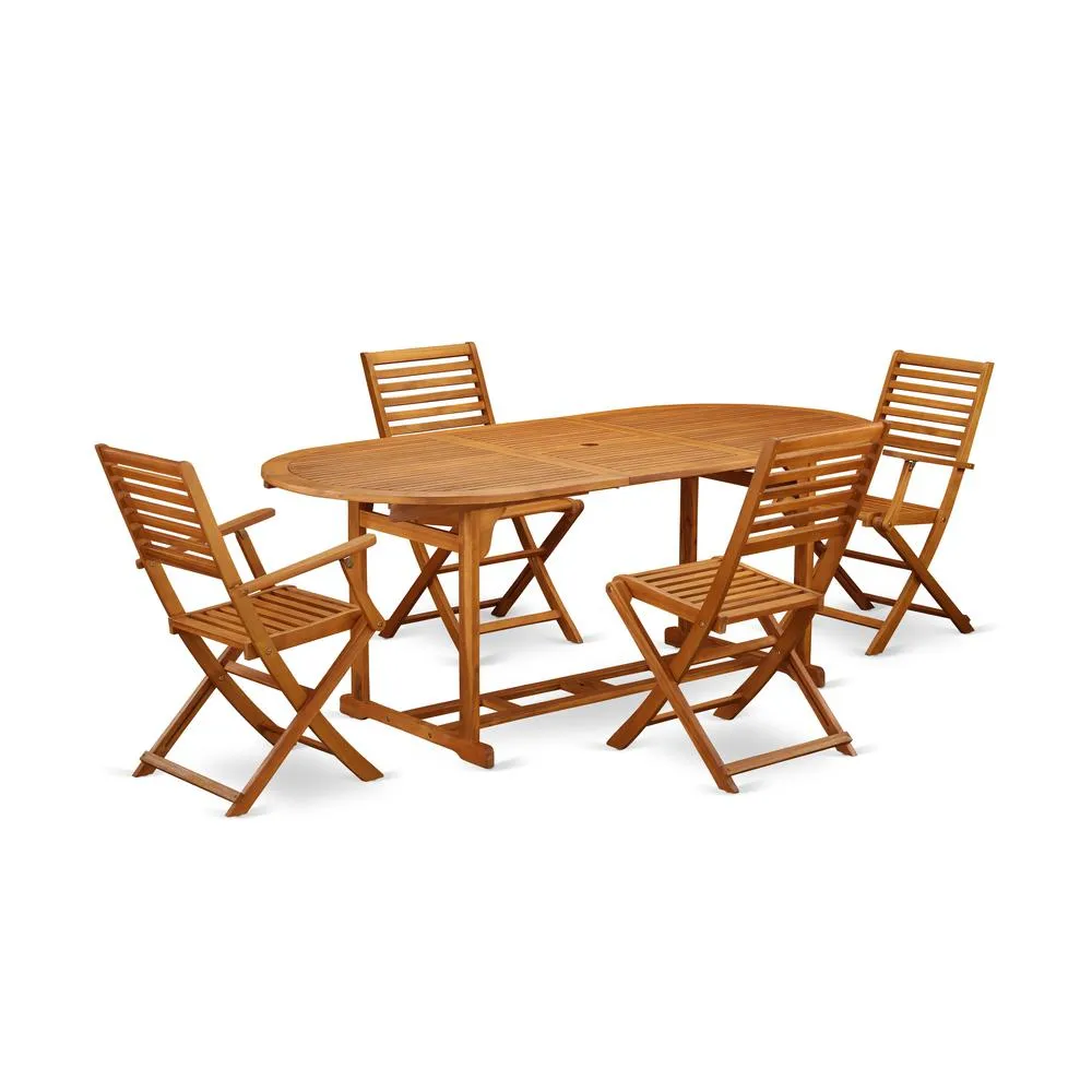 Wooden Patio Set Natural Oil, BSBS52CANA