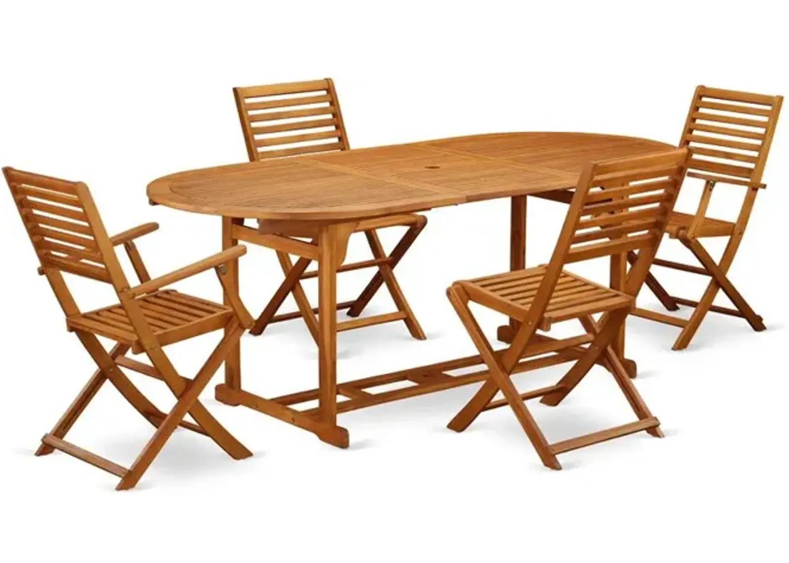 Wooden Patio Set Natural Oil