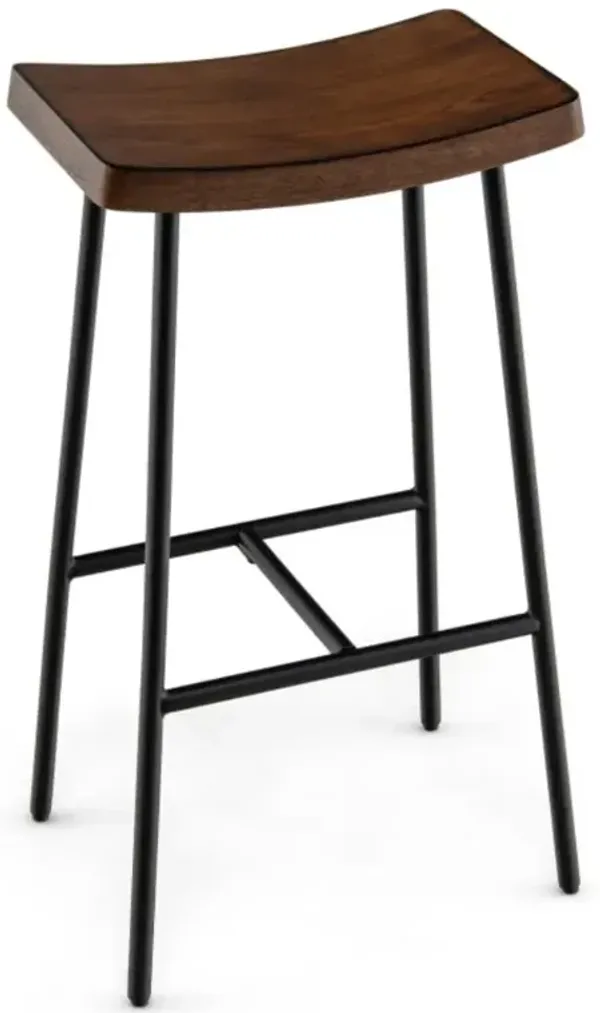 Hivvago Industrial Saddle Bar Stool with Metal Legs