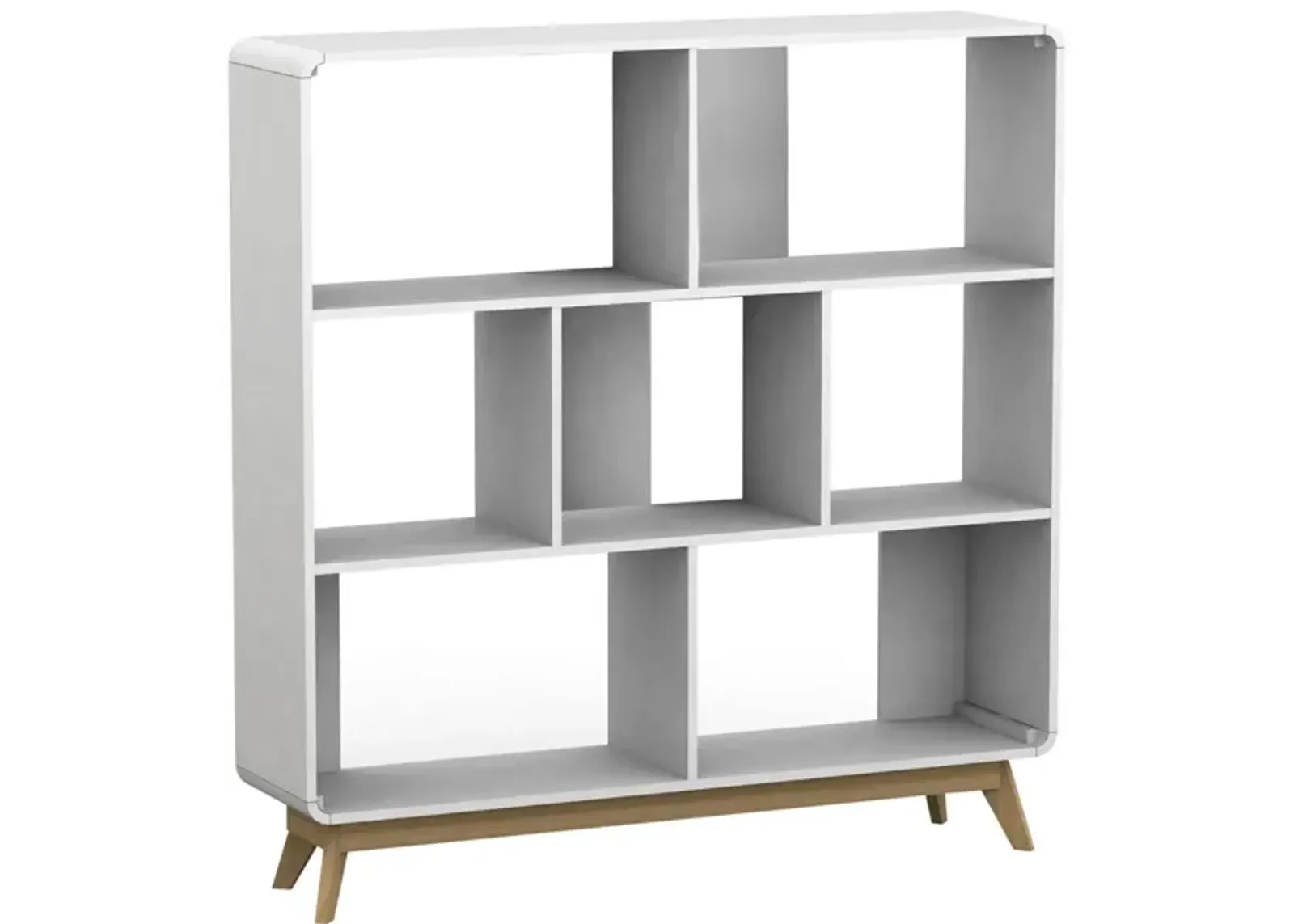 Leva Scandinavian Double Rounded Bookcase