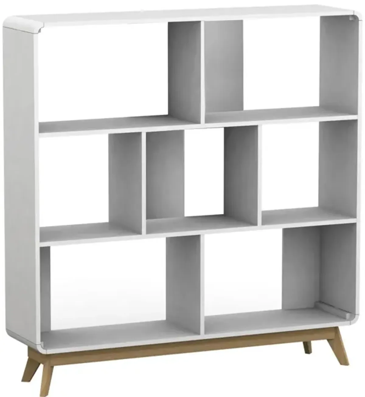 Leva Scandinavian Double Rounded Bookcase