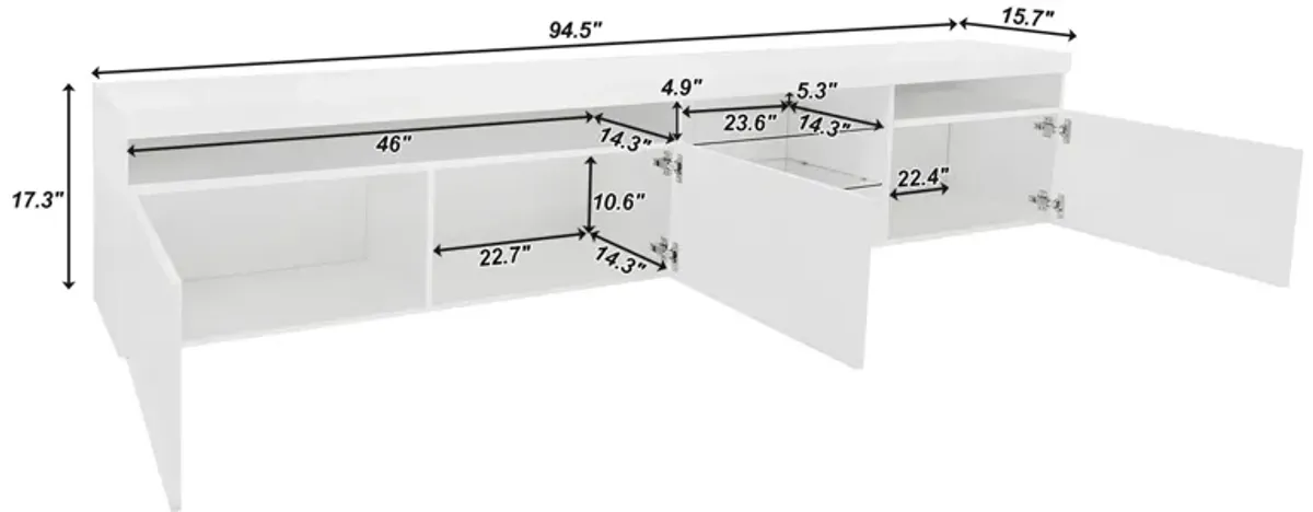 Merax Modern Versatile TV Stand with LED Lights