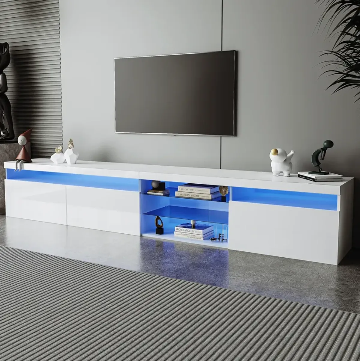 Merax Modern Versatile TV Stand with LED Lights