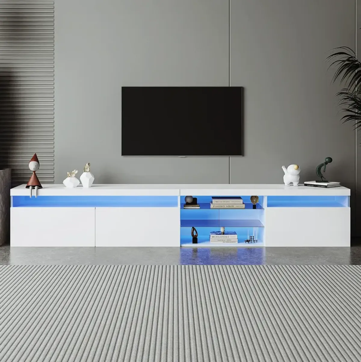 Merax Modern Versatile TV Stand with LED Lights