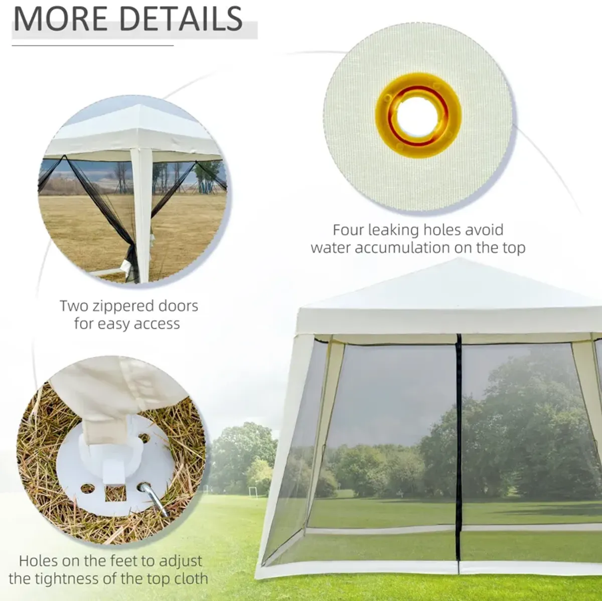 Beige Patio Sanctuary: 10x10 Outdoor Canopy Tent with Mesh Walls