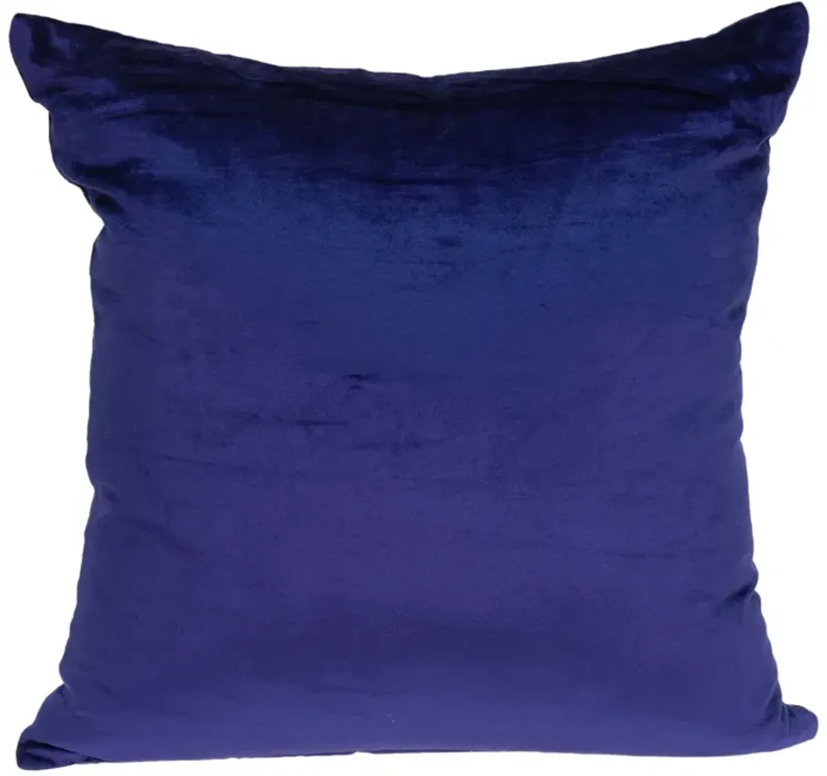 18" Solid Royal Blue Handloomed Cotton Velvet Square Throw Pillow