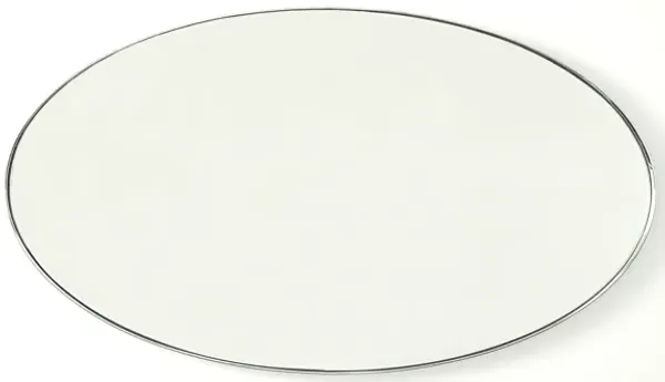 Elongated Oval Mirror- Small Silver