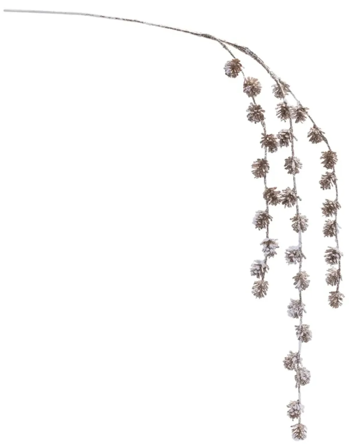 Set of 6 Snowy Hanging Pinecone Sprays for Holiday Wreaths, Trees, or Garlands