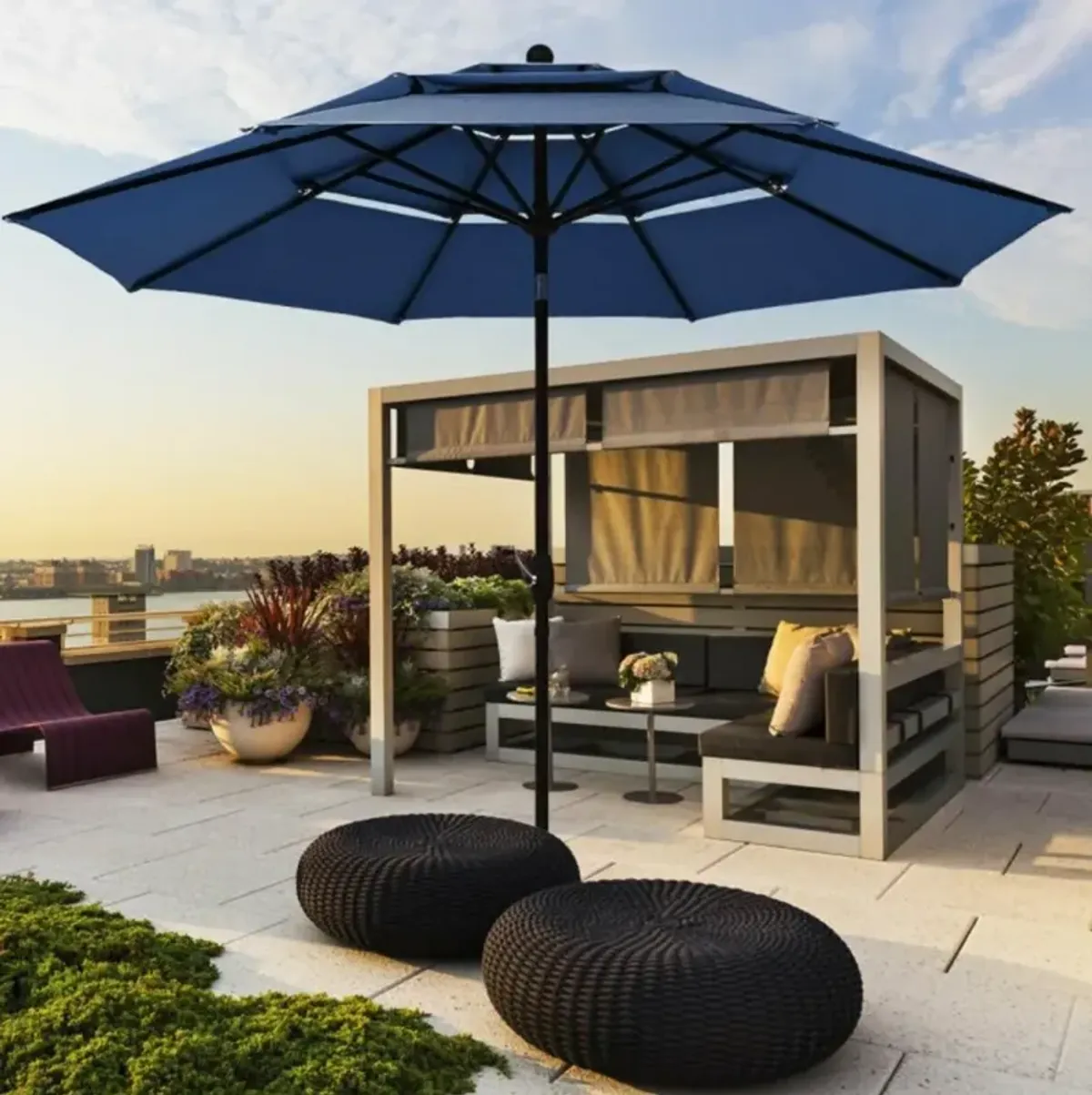 Hivvago 10 Feet 3 Tier Outdoor Patio Umbrella with Double Vented