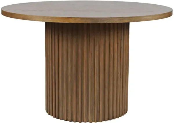 Jofran Auden 48 Round Mid-Century Modern Fluted Pedestal Base Dining Table