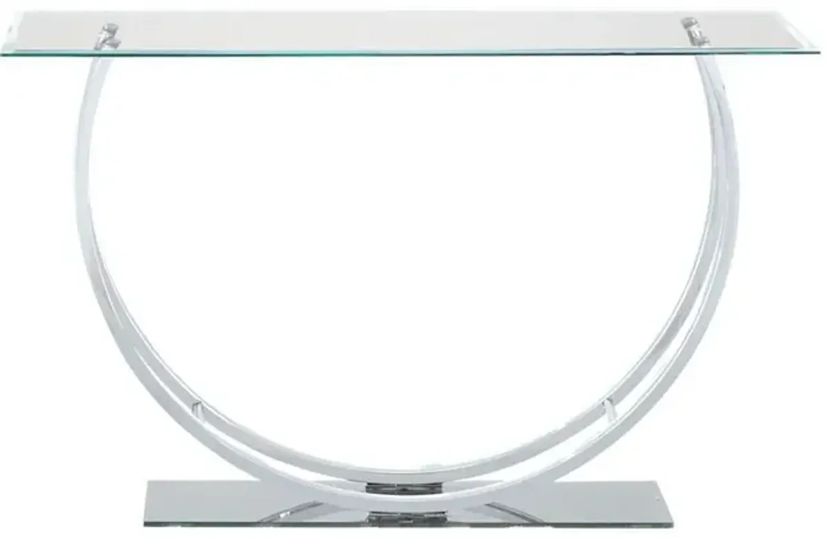 Danville U-shaped Sofa Table Chrome