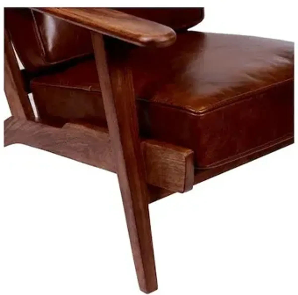Porter Designs Corvallis Solid Sheesham Wood Accent Chair, Brown
