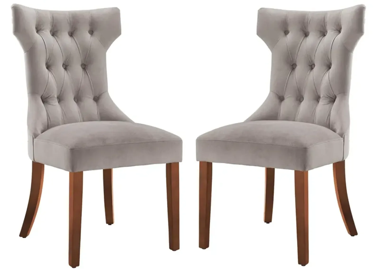 DHP Clairborne Tufted Hourglass Dining Chair, Set of 2, Taupe