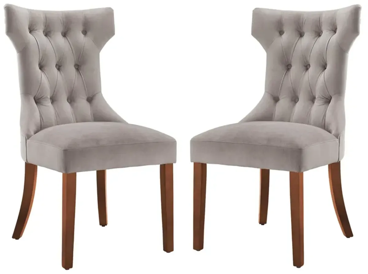 DHP Clairborne Tufted Hourglass Dining Chair, Set of 2, Taupe