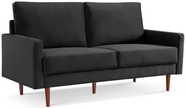 OS Home and Office Furniture 69 Inch Wide Upholstered Two Cushion Sofa with Square Arms