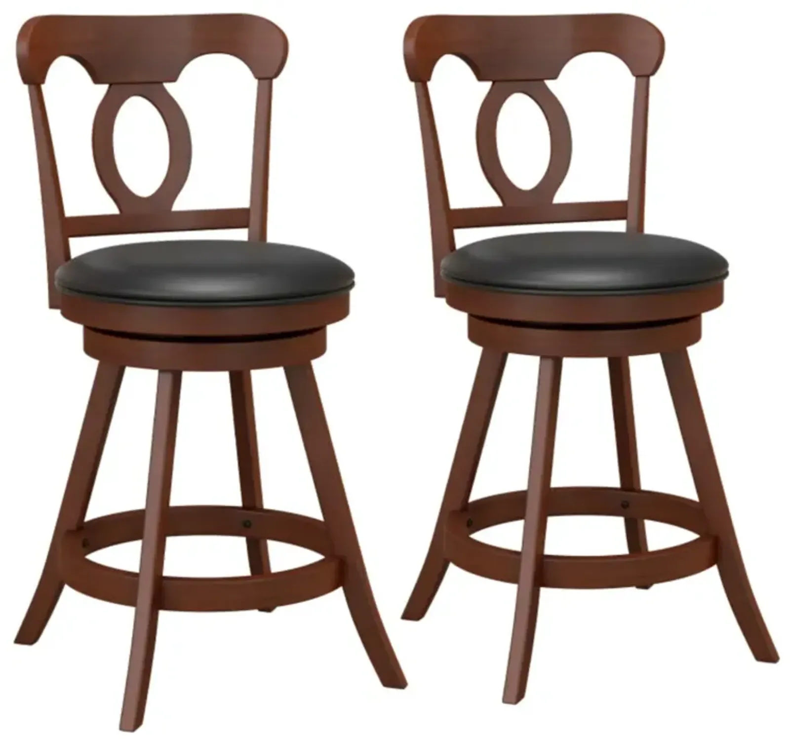 Hivvago Set of 2 24/30 Inch Swivel Bar Stools with Footrest