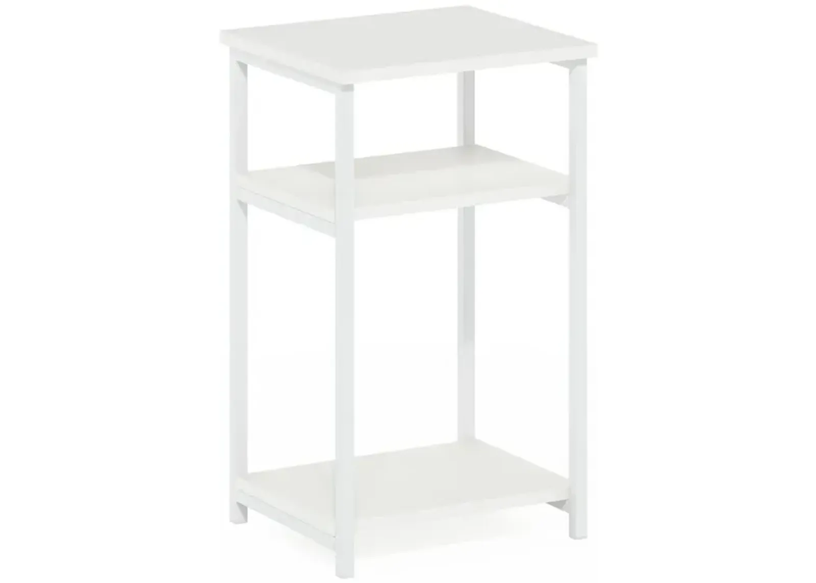 3-Tier Industrial Metal Frame End Table with Storage Shelves, 1-Pack