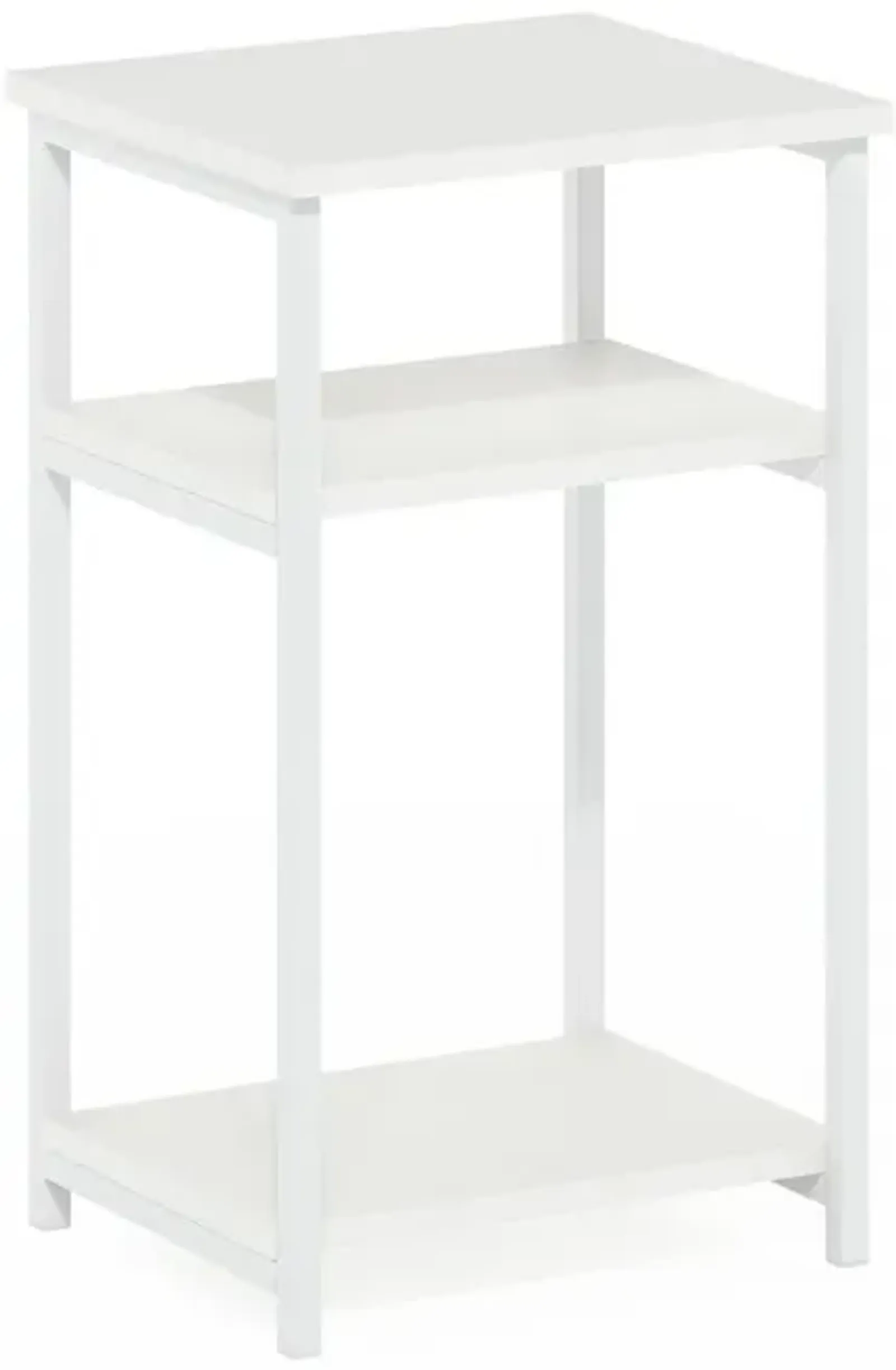 3-Tier Industrial Metal Frame End Table with Storage Shelves, 1-Pack